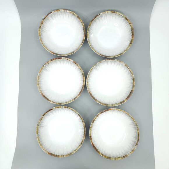 Tommy Bahama Melamine Soup Salad Bowls Oyster Shell Pearl Pattern White Brn Gray - Picture 7 of 12